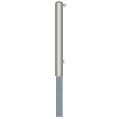 Stainless steel post |  102 mm | removable, self-engaging lockwith hot-dip galvanized ground socket part-no. 470.10 | with triangular locking mechanism acc. with DIN 3223 | with 1 eyelet